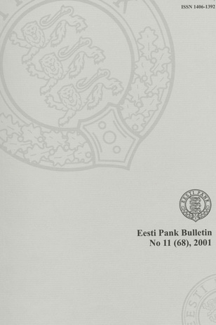 Eesti Pank (Bank of Estonia) : bulletin ; 11 (68) 2001
