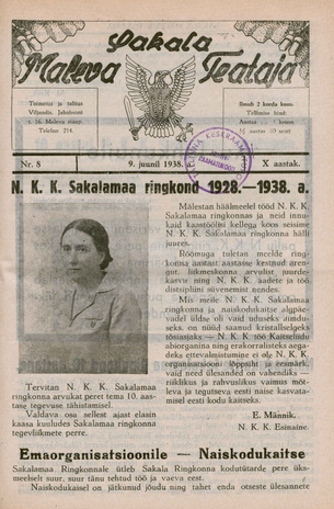 Sakalamaa Maleva Teataja ; 8 1938-06-09