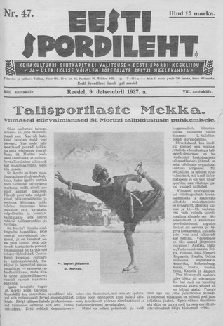 Eesti Spordileht ; 47 1927-12-09