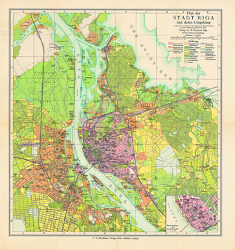 Plan der Stadt Riga und deren Umgebung