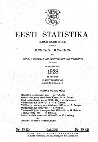 Eesti Statistika : kuukiri ; 75 (2) 1928-02