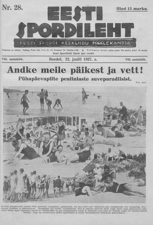 Eesti Spordileht ; 28 1927-07-22