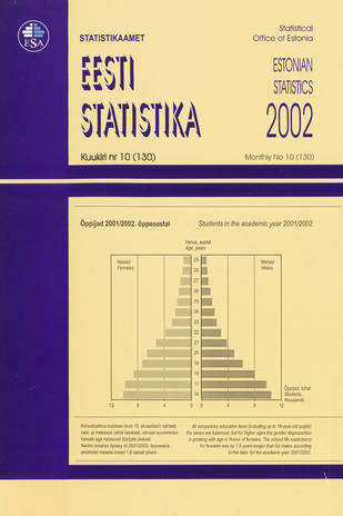 Eesti Statistika Kuukiri = Monthly Bulletin of Estonian Statistics ; 10(130) 2002-11
