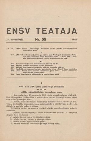 Eesti NSV Teataja ; 55 1940-11-28