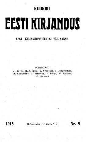 Eesti Kirjandus ; 9 1915