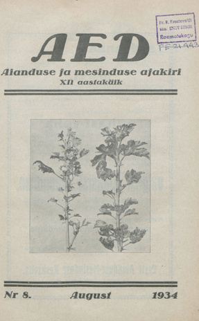 Aed : aianduse ajakiri ; 8 1934-08