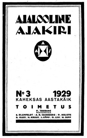 Ajalooline Ajakiri ; 3 1929