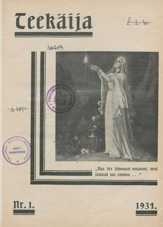 Teekäija : Eesti Baptisti Koguduse Ühenduse häälekandja ; 1 1934-01