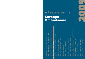 Euroopa ombudsman. Aasta aruanne 2009