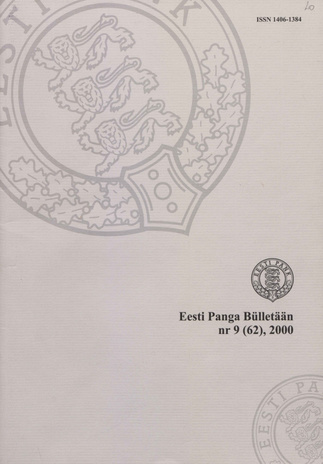 Eesti Panga Bülletään ; 9 (62) / 2000