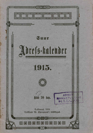 Suur Adress-kalender ; 1915