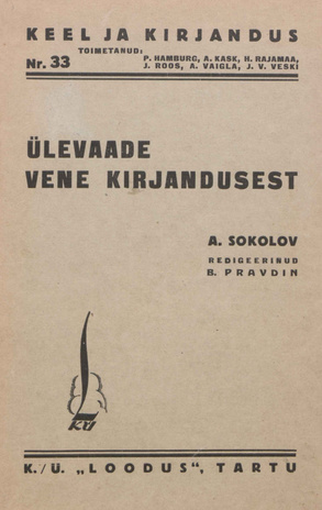 Ülevaade vene kirjandusest [Keel ja kirjandus ; 33 1935]