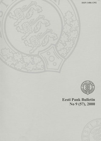 Eesti Pank (Bank of Estonia) : bulletin ; 9 (57) 2000