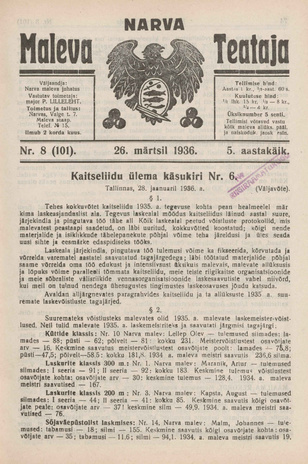 Narva Maleva Teataja ; 8 (101) 1936-03-26