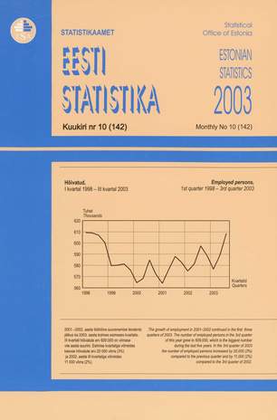 Eesti Statistika Kuukiri = Monthly Bulletin of Estonian Statistics ; 10(142) 2003-11