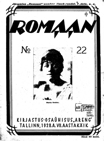 Romaan ; 22 (160) 1928-11