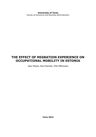 The effect of migration experience on occupational mobility in Estonia