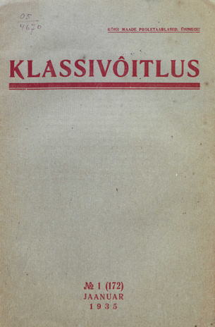 Klassivõitlus ; 1 (172) 1935-01