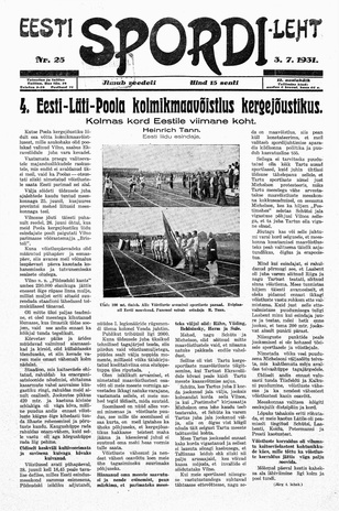 Eesti Spordileht ; 25 1931-07-03