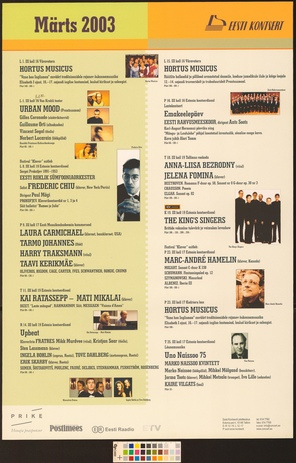 Märts 2003 : kontserdid Tallinnas