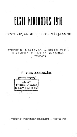 Eesti Kirjandus ; 6 1910