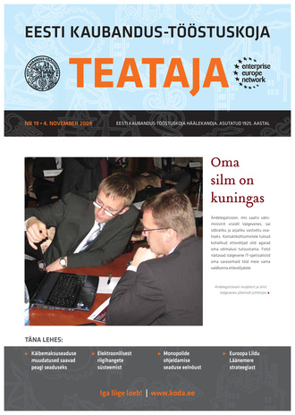 Eesti Kaubandus-Tööstuskoja Teataja ; 19 2009-11-04