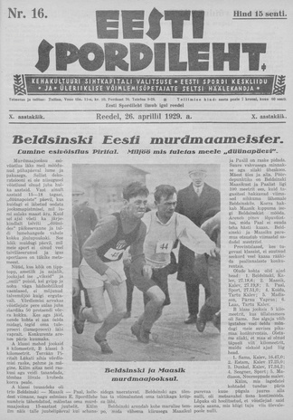 Eesti Spordileht ; 16 1929-04-26