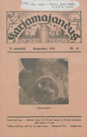 Karjamajandus ; 10 1930-11