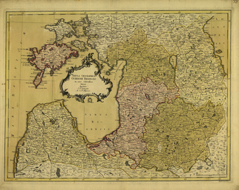 Tabula Geographica Gubernii Rigensis in suos circulos Divisi