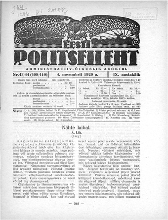 Eesti Politseileht ; 43-44 1929