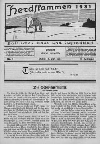 Herdflammen : Baltisches Haus- und Jugendblatt ; 6 1931-07-09