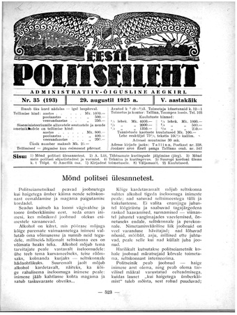 Eesti Politseileht ; 35 1925