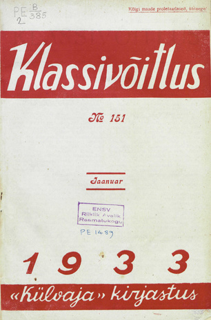 Klassivõitlus ; 151 1933-01