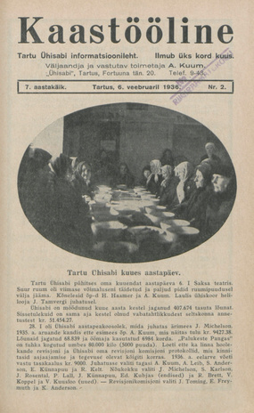 Kaastööline : Tartu Ühisabi Informatsioonileht ; 2 1936-02-06