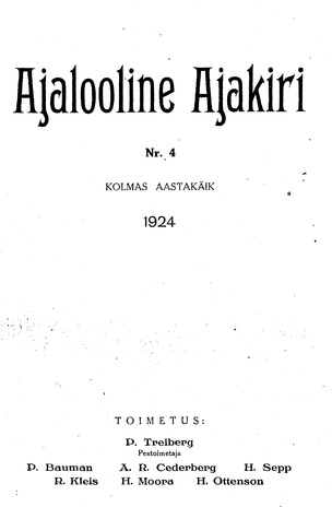 Ajalooline Ajakiri ; 4 1924
