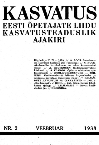Kasvatus ; 2 1938-02