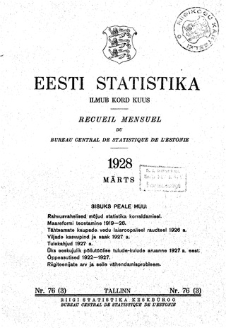 Eesti Statistika : kuukiri ; 76 (3) 1928-03