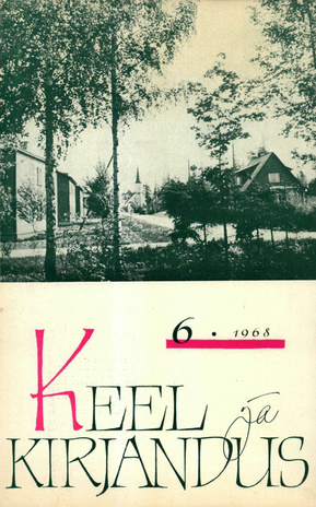 Keel ja Kirjandus ; 6 1968-06