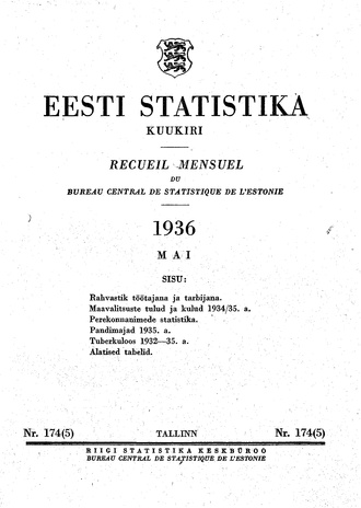 Eesti Statistika : kuukiri ; 174 (5) 1936-05