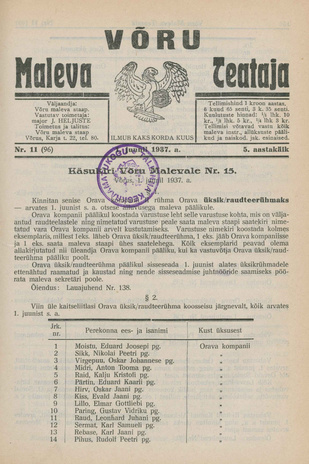 Võru Maleva Teataja ; 11 (96) 1937-06-01