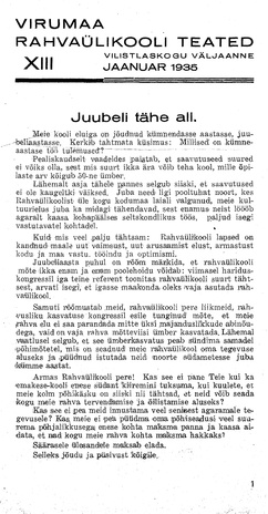 Virumaa Rahvaülikooli Teated ; 13 1935-01