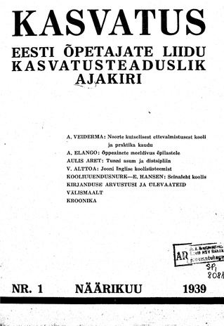 Kasvatus ; 1 1939-01