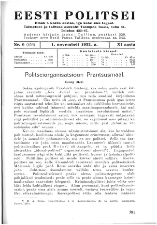 Eesti Politseileht ; 6 1932