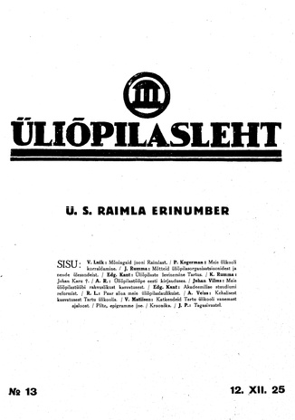 Üliõpilasleht ; 13 1925