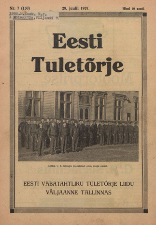 Eesti Tuletõrje : tuletõrje kuukiri ; 7 (150) 1937-07-29