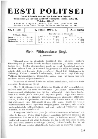 Eesti Politseileht ; 4 1934