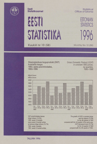 Eesti Statistika Kuukiri = Monthly Bulletin of Estonian Statistics ; 10(58) 1996-11