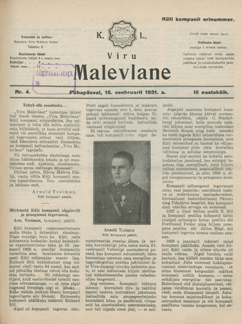K. L. Viru Malevlane ; 4 1931-02-15
