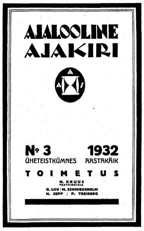 Ajalooline Ajakiri ; 3 1932