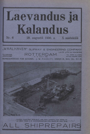 Laevandus ja Kalandus ; 6 1936-08-28